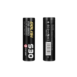 front and back view Golisi S30 3000mah 18650 Battery