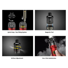 Load image into Gallery viewer, Vaporesso GTX GO 40 Kit features quick snap, magnetic pod, airflow adjustment, and one-click satisfaction
